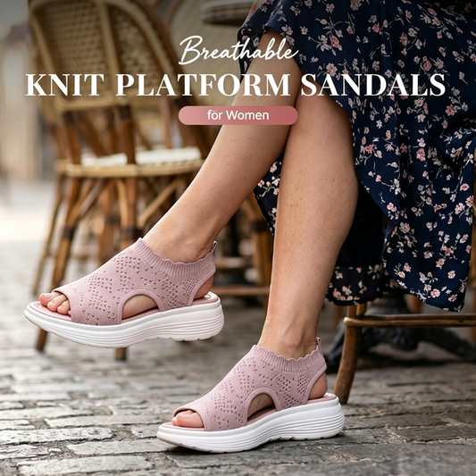 ⏳2026 Summer Hot Sale 70% OFF🎁Women’s Knit Platform Sandals – Lightweight, Breathable & Arch-Supported 🏝️☁️