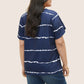 🔥🌷Last Day Promotion 49% OFF - 👕Plus Size Striped Short Sleeves V-Neck T-Shirt for Women