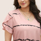 🔥🌷Last Day Promotion 49% OFF - 👕Plus Size Striped Short Sleeves V-Neck T-Shirt for Women