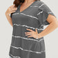 🔥🌷Last Day Promotion 49% OFF - 👕Plus Size Striped Short Sleeves V-Neck T-Shirt for Women