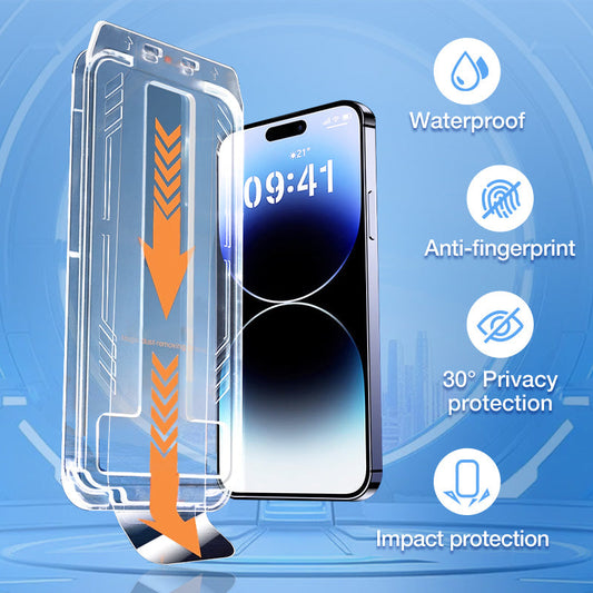 🔥Buy 1 Free 1 -each only ￡5.49!!🤳iPhone Tempered Anti-Peeking Screen Protector - No Bubbles No Dust