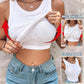 💖LAST DAY SPECIAL SALE 50% OFF🍃💖Women's Ribbed Stretchy Tank Top with Built-in Bra