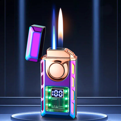 🔥Hot Sale 49% OFF🔥- Multi-Functional Dual Flame Lighter with Colored Lights