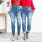 🏆Last Day Promotion 49%OFF -Women's Tummy Control Distressed Cuffed Boyfriend Jeans