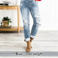 🏆Last Day Promotion 49%OFF -Women's Tummy Control Distressed Cuffed Boyfriend Jeans
