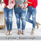 🏆Last Day Promotion 49%OFF -Women's Tummy Control Distressed Cuffed Boyfriend Jeans