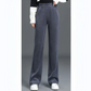 💝Best Gift for Her💝 Women's Versatile Simple Stretch Elastic Waist Loose Wide Leg Pants-padded with fleece