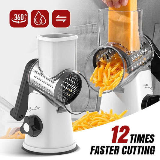 🧑‍🍳Kitchen Artifact - £15.99!!🥳3 in 1 Rotary Cheese Grater Vegetable Slicer