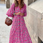 💖Limited Sale 50% OFF💖Women's Elegant Puff Sleeve Floral Boho Maxi Dress