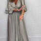 💕Mother's Day Special Sale 50% OFF!💃Women's Satin Ruffle High Waist Maxi Dress