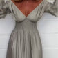 💕Mother's Day Special Sale 50% OFF!💃Women's Satin Ruffle High Waist Maxi Dress