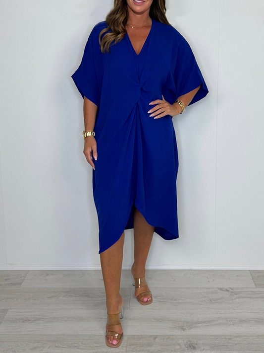 🔥Last Day Promotion 50% OFF💖Short Sleeve Maxi Dress With Knot Detail