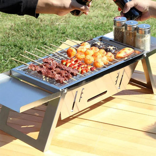 🔥Last Day Special Price £29.99 & Free Shipping!!🍡Stainless Steel Folding Outdoor Barbecue