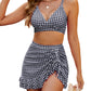 🔥Last Day Special Price £15.99!!💥-👙Gingham High Waisted Tummy Control Bikini Sets