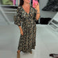 💃Time-limited Special £14.99!!💝V-neck Printed Maxi Dress With 3/4 Sleeves