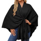 💖 Special Price £15.99🔥Last 3 Hours!!💝Women's Elegant Soft Open Front Poncho Sweater