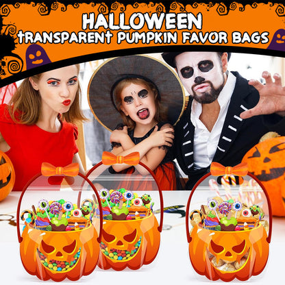 🎃Halloween Bestsellers - ￡8.99!!🍬Halloween Transparent Pumpkin Favor Bags🎁Perfect for Party, Trick-or-Treat, Classroom Gifts