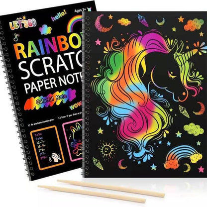 🎅Christmas Gift Idea 50%OFF🎨Creative Rainbow Scratch Art Notebook