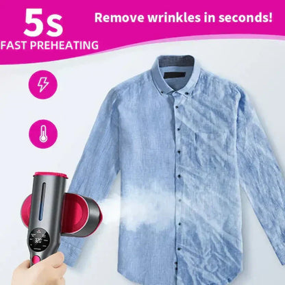 🥳2026 HOT SALE💞50K+ SOLD!💥🧺💨 50% OFF! Steam Iron & Steamer 2-in-1 – Kills 99.99% mites & bacteria. 5s preheat, 150ml tank. Ceramic plate, even heat. Safe for silk to cotton. Your fabric care essential. 🛡️🌿