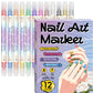 🥳2026 HOT SALE £9.99!!🥳💞50K+ SOLD!✨🎨Dual‑Tip Nail Art Pens – Quick‑dry, no UV lamp. Fine & brush tips. 12/24 vibrant colors. Easy DIY at home. No smudges, just art! 💅🖌️