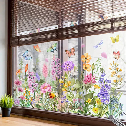 🔥Last Day Sale - ￡6.99!🎁50K+ SOLD! ✨💐Colorful Floral Bouquet Window Sticker🖼️0814