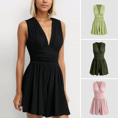 🔥LAST DAY SALE - ONLY £15.99!!⚡50K+ SOLD!💕Women’s Deep V-Neck Sleeveless Romper