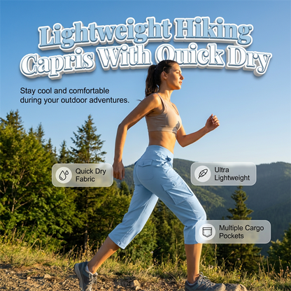 🔥Summer Hot Sale: ONLY ￡13.99!! ✨Womens Lightweight Capris Daily&Travel Quick Dry Cargo Pants with 6 Pockets ✈️👖Adventure-Ready Comfort And Style 🌿