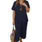 🔥💐LAST DAY SALE 70%OFF!!💕Women's Casual Short Sleeve Top & Wide Leg Pants Set