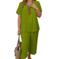 🔥💐LAST DAY SALE 70%OFF!!💕Women's Casual Short Sleeve Top & Wide Leg Pants Set