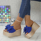 💗LAST WEEK- ONLY￡14.99!!⚡50K+ SOLD🎀Women's Bow Thick Sole Wedge Slippers