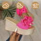 💗LAST WEEK- ONLY￡14.99!!⚡50K+ SOLD🎀Women's Bow Thick Sole Wedge Slippers