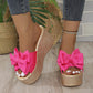 💗LAST WEEK- ONLY￡14.99!!⚡50K+ SOLD🎀Women's Bow Thick Sole Wedge Slippers