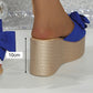 💗LAST WEEK- ONLY￡14.99!!⚡50K+ SOLD🎀Women's Bow Thick Sole Wedge Slippers