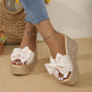 💗LAST WEEK- ONLY￡14.99!!⚡50K+ SOLD🎀Women's Bow Thick Sole Wedge Slippers