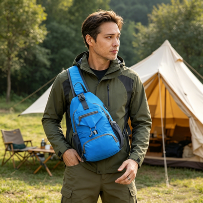🎒 LIMITED TIME£ SALE-14.99!! ✨Unisex Outdoor Sling Bag – Multi-Pocket, Water-Resistant, Breathable Back 🌦️