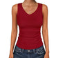 ⛱️Last Day Special Price ￡10.99!!💞Women's V-Neck Ribbed Knit Tank Top
