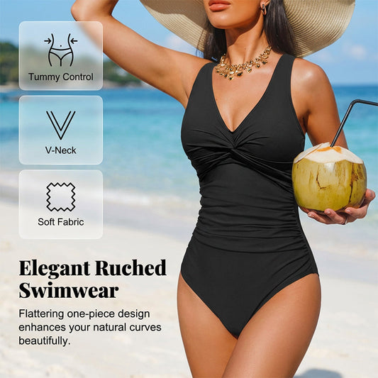 🏖️Summer Hot Sale  £14.99!!⚡50K+ SOLD!🩱Women's Tummy Control One-Piece Swimsuit