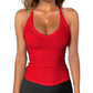 🏖️Limited Time Sale - ONLY ￡7.99!!🌞Danysu Women’s Cotton Racerback Cami – Fitted Vest Top with Soft Built-In Support 🌿  V-Neck • Sleeveless • Lightweight Summer Essential ☕