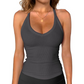 🏖️Limited Time Sale - ONLY ￡7.99!!🌞Danysu Women’s Cotton Racerback Cami – Fitted Vest Top with Soft Built-In Support 🌿  V-Neck • Sleeveless • Lightweight Summer Essential ☕