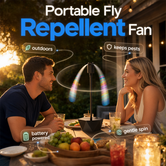🔥Summer Hot Sale ￡11.99⚡⚡50K+ SOLD!🏡USB Rechargeable Retractable Outdoor Fly Repeller Fan