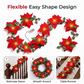 🎅Christmas Hot Sale - ONLY ￡10.99!!🎄✨Light-Up Poinsettia Christmas Garland – 🍁Warm Festive Glow Without a Wall Socket