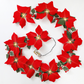 🎅Christmas Hot Sale - ONLY ￡10.99!!🎄✨Light-Up Poinsettia Christmas Garland – 🍁Warm Festive Glow Without a Wall Socket