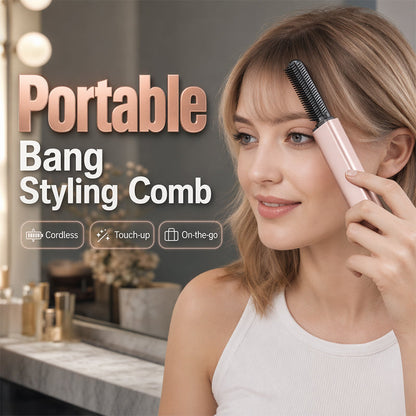 🔥CHRISTMAS HOT SALE ￡7.99!!🎁⚡50K+ SOLD! 👩Shape hair in 3 seconds! Create gorgeous hairstyles anytime anywhere. 💁Portable Wireless Mini Bang Styling Comb
