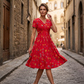 🔥🌷LAST DAY SALE ONLY￡15.99!!💃Women's V-Neck Floral Print Dress with Twist Waist