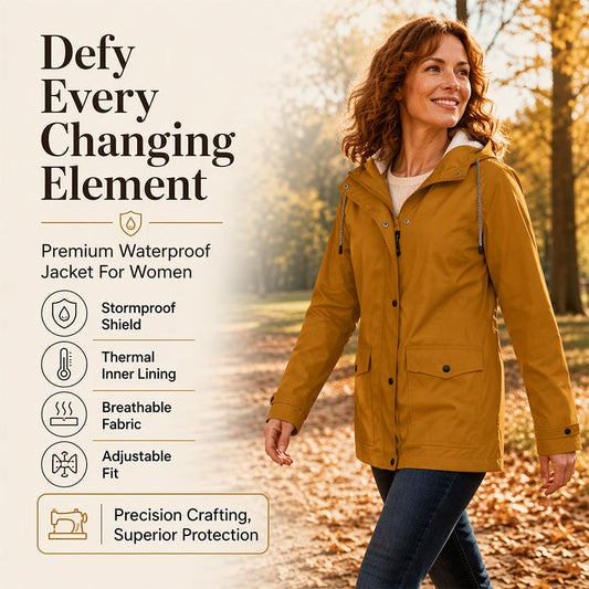 🔥This Week's Special Price:£23.99!!🧥💦Women's Plush-Lined Windproof Hooded Jacket-Unleash Style and Durability in Any Storm!