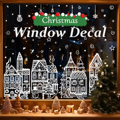 🔥LAST DAY SALE ONLY￡6.99!🎁🎄 Christmas Village Window Sticker Set