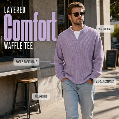 🔥LAST DAY SALE 60% OFF !!🏆Layered Comfort Waffle Tee