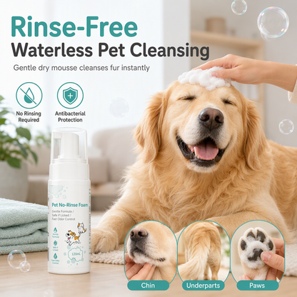 ⏰LIMITED TIME PRICE: ONLY ￡7.99!!!🔥🐾50K+ SOLD!🧼 No-Rinse Pet Cleansing Foam – For cats & dogs ✨
