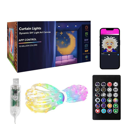 🎁🎄LAST DAY SALE 50% OFF!!✨Waterproof LED Curtain String Lights – DIY Patterns, Music Sync & App Control