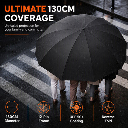 🔥LAST DAY SALE ONLY ￡13.99!!☔Extra Large Windproof Folding Umbrella –Auto Open, Stormproof & UV-Blocking ☔☀️Compact, Durable & Perfect for British Weather – No More Soaked Commutes!🛡️🇬🇧